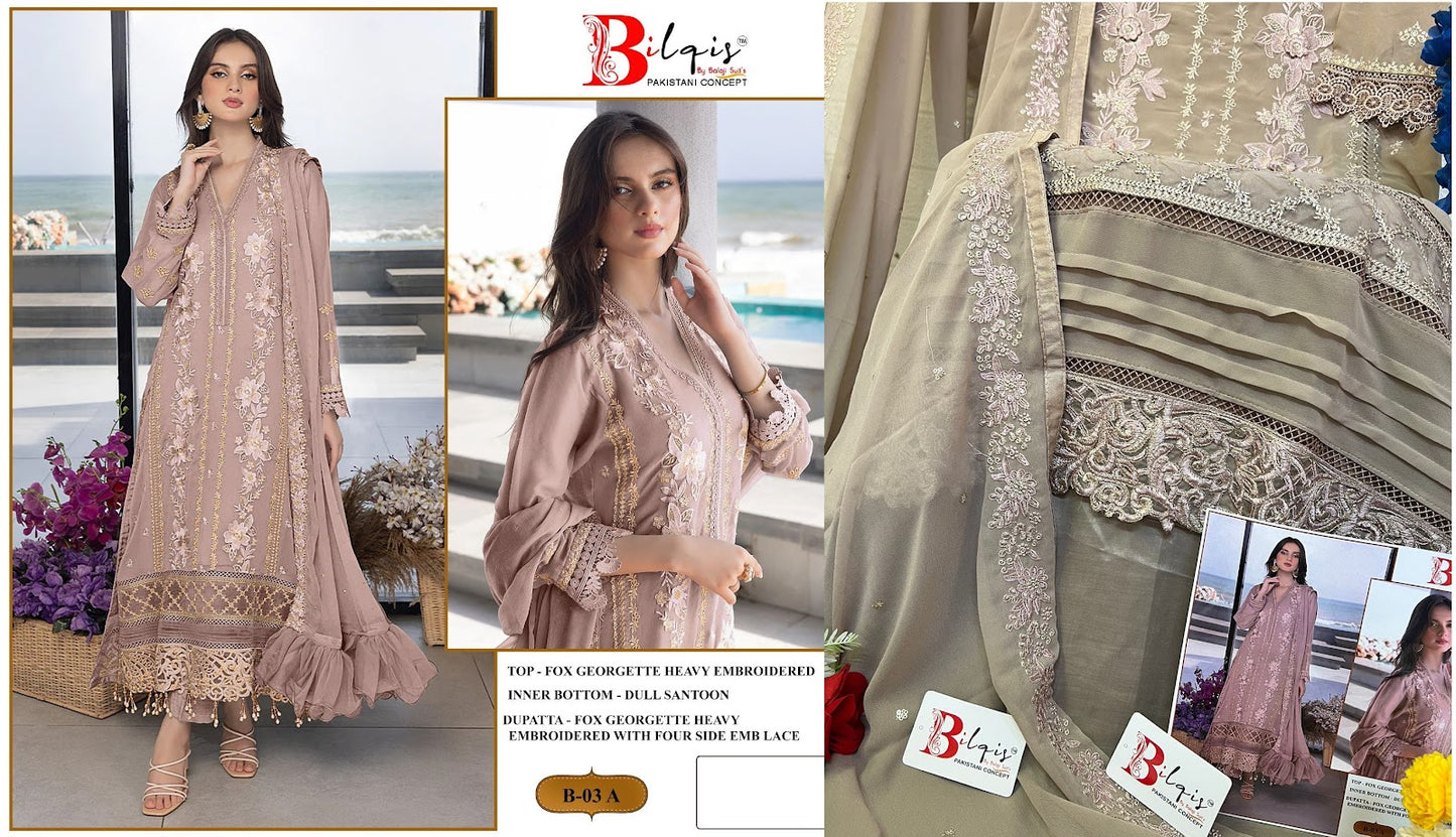 B3-Abcd Bilqis Fox Georgette Pakistani Salwar Suits