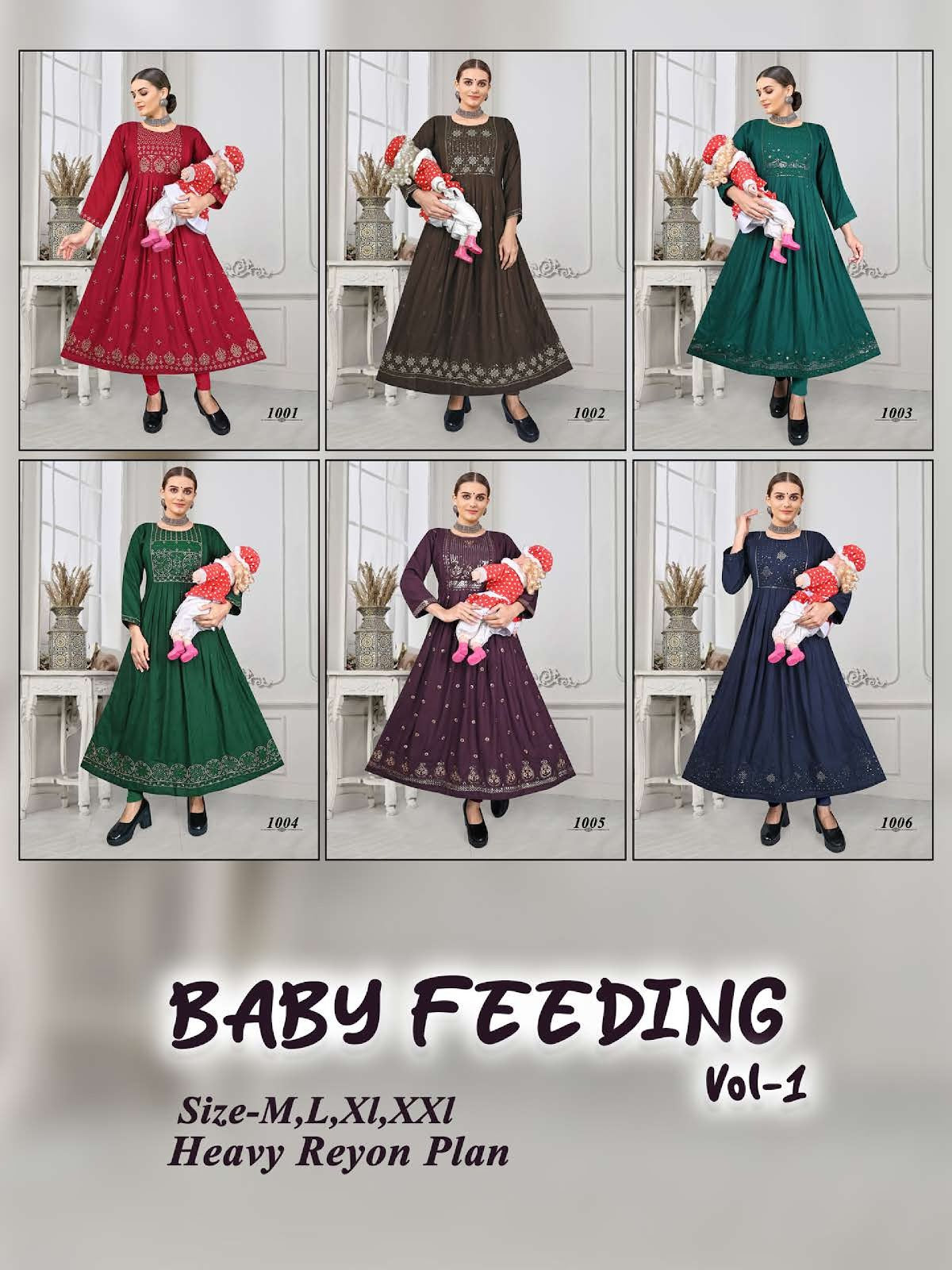 Baby Vol 1 Kavinay Rayon Feeding Kurtis