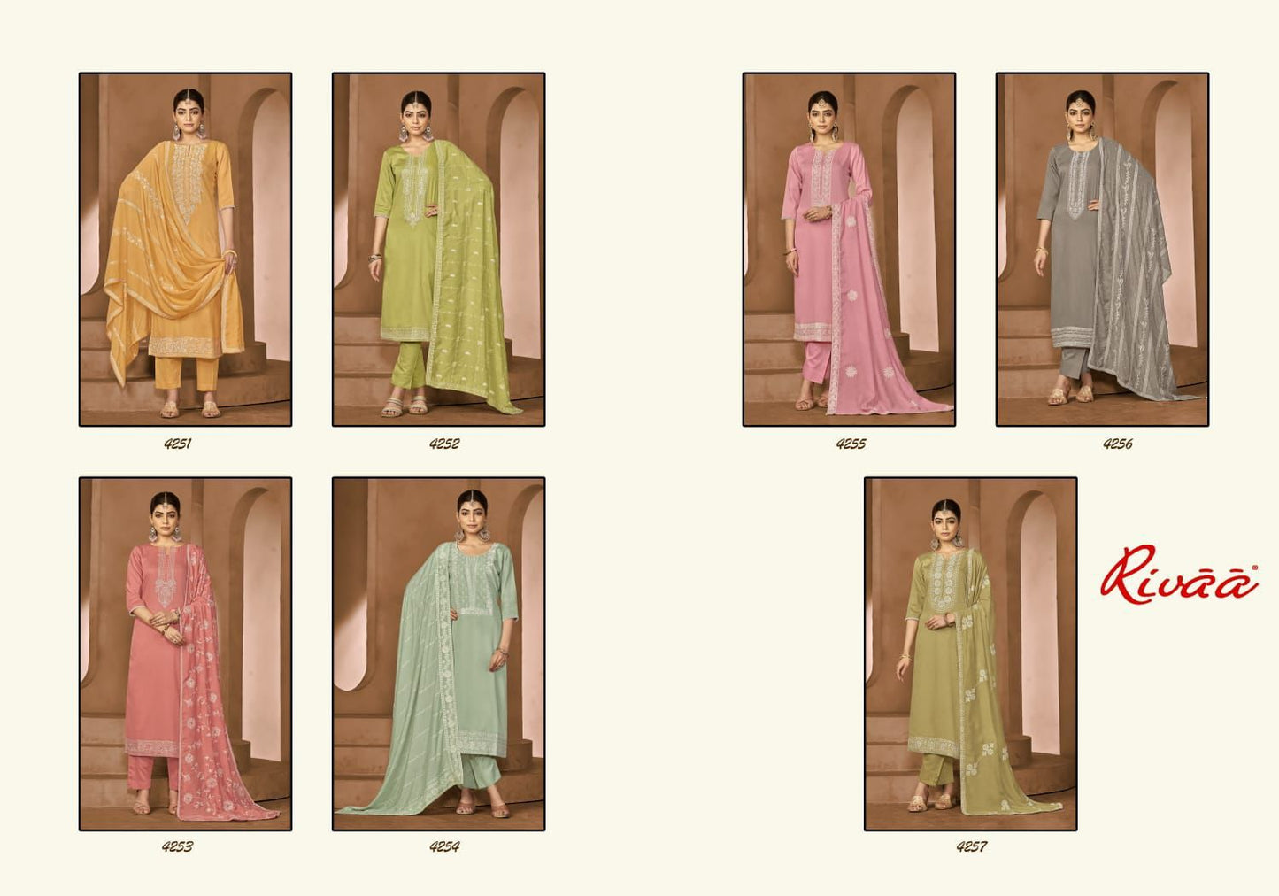 Bahaar Rivaa Jam Satin Pant Style Suits