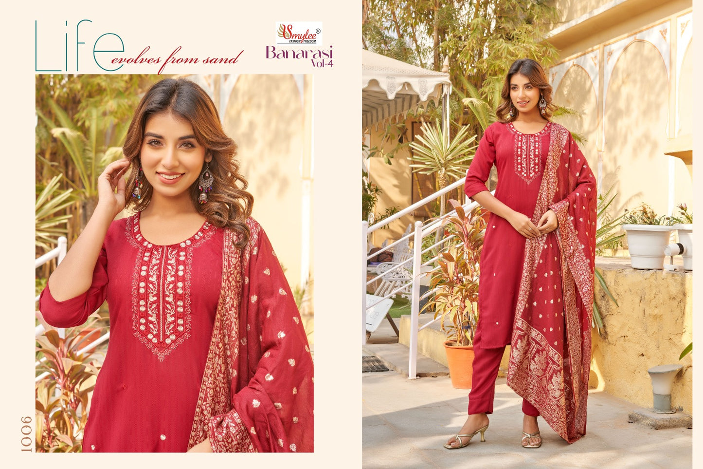 Banarasi Vol 4 Smylee Rayon Readymade Pant Style Suits