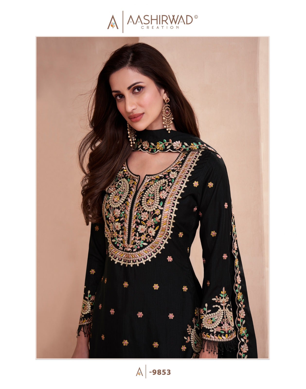 Basanti Aashirwad Creation Dola Silk Readymade Plazzo Style Suits