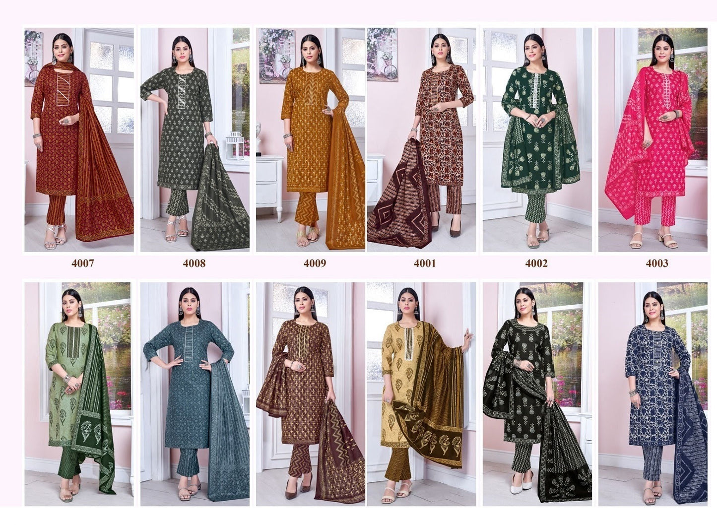 Battik Art Work Vol 4 Balaji Cotton Cotton Readymade Pant Style Suits