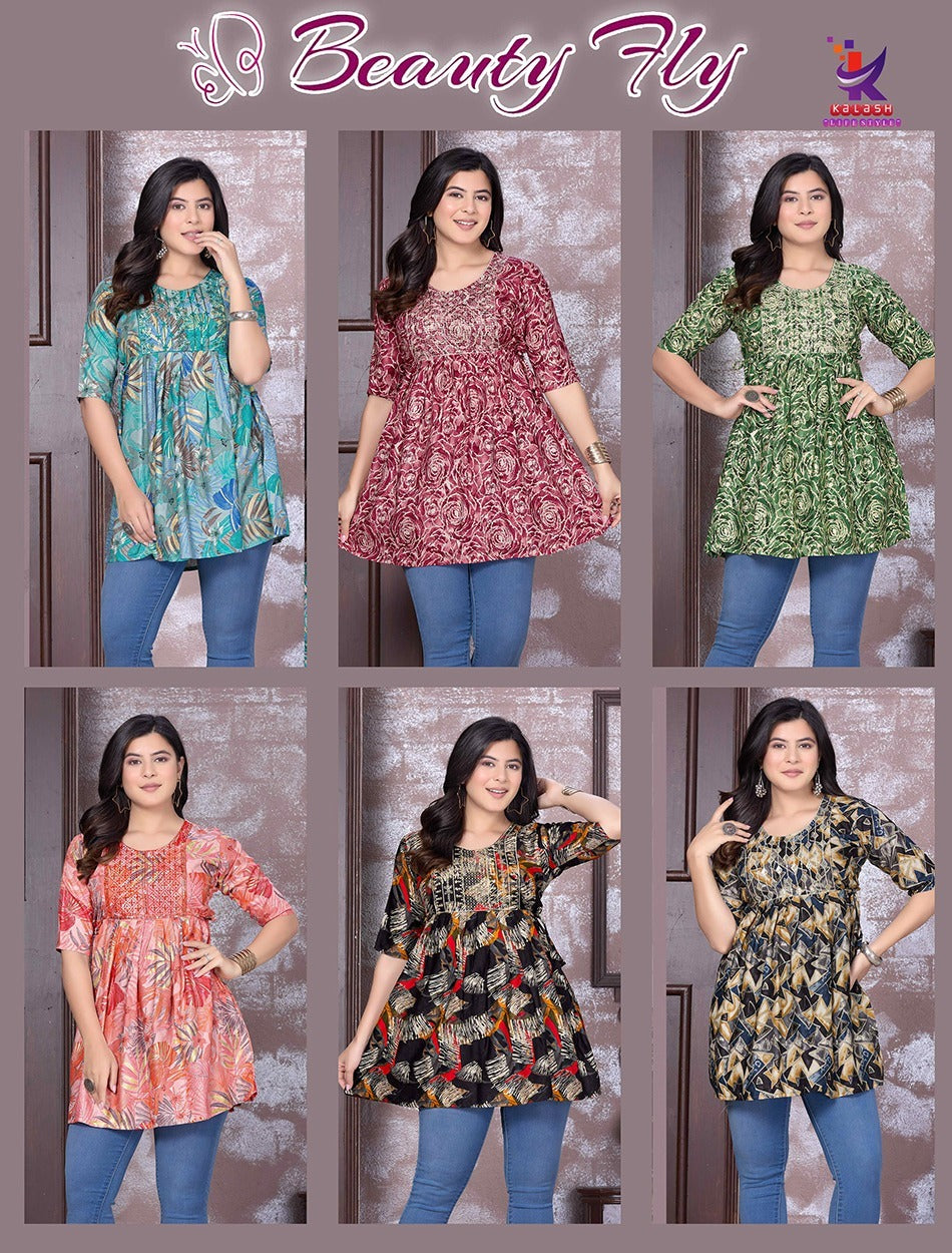 Beauty Fly Mlm Kalash Lifestyle Rayon Fancy Tops