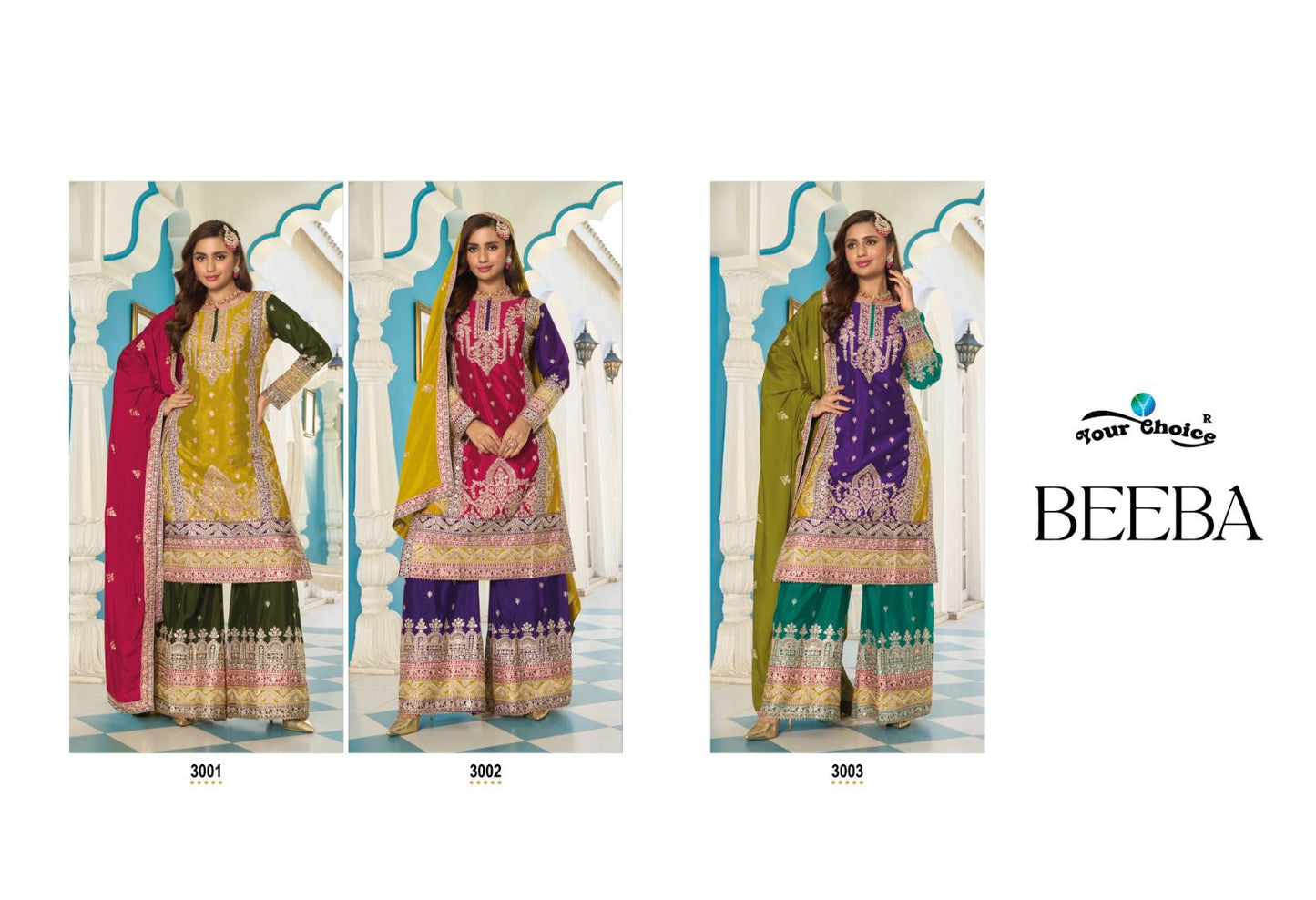 Beeba Your Choice Chinon Pakistani Readymade Suits