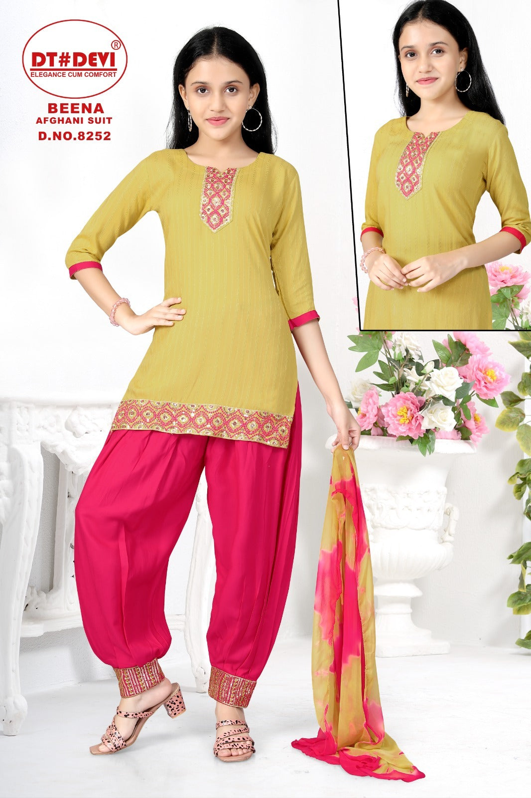 Beena-8252 Dt Devi Rayon Girls Readymade Suits