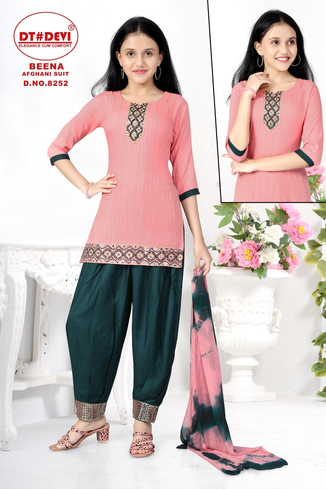 Beena-8252 Dt Devi Rayon Girls Readymade Suits