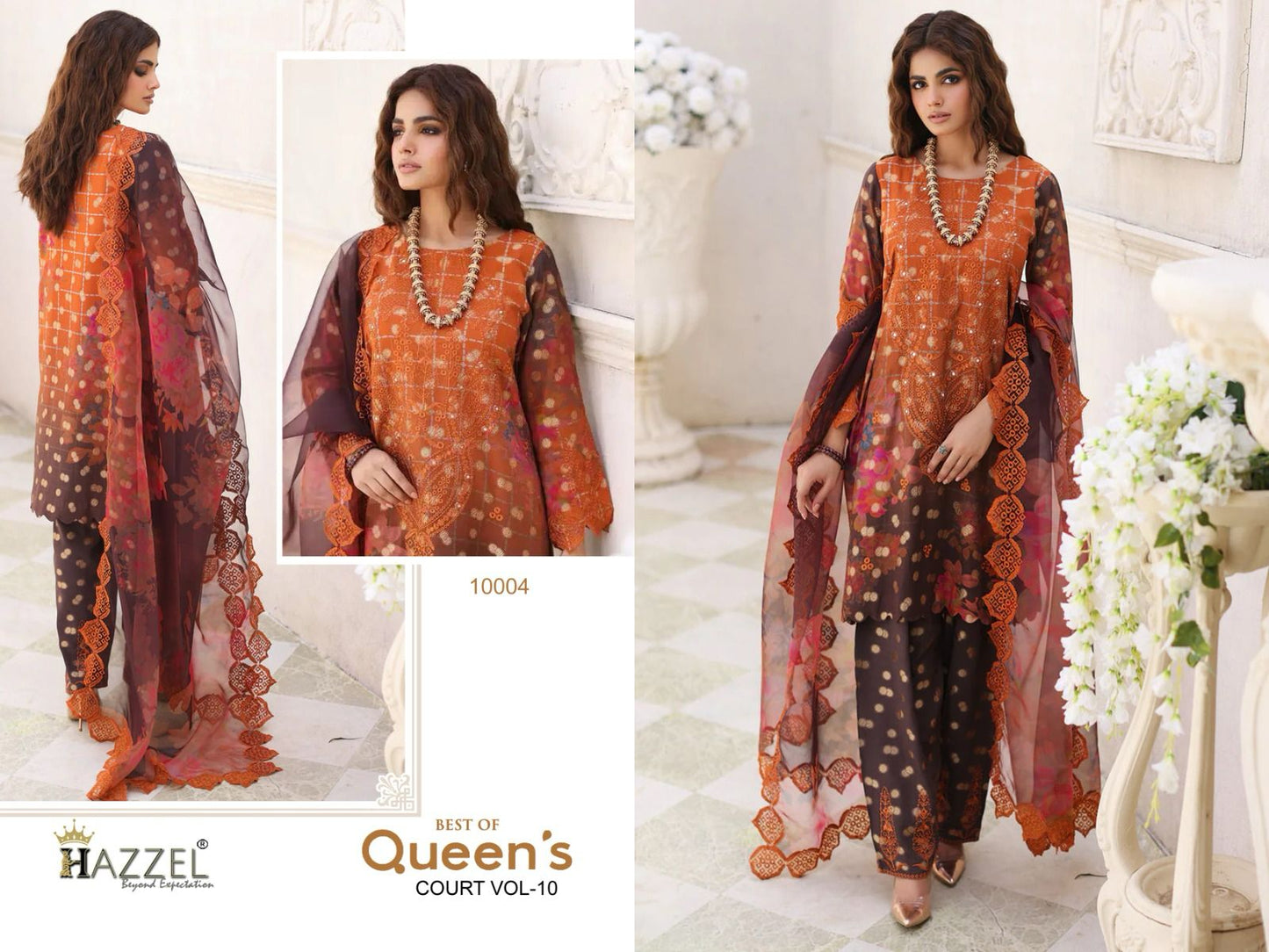 Best Of Queens Court Vol 10 Hazzel Cotton Pakistani Patch Work Suits