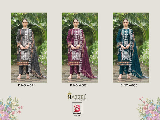 Bin Saeed Vol 4 Hazzel Lawn Cotton Karachi Salwar Suits