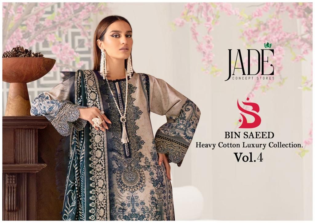 Bin Saeed Vol 4 Jade Lawn Cotton Karachi Salwar Suits