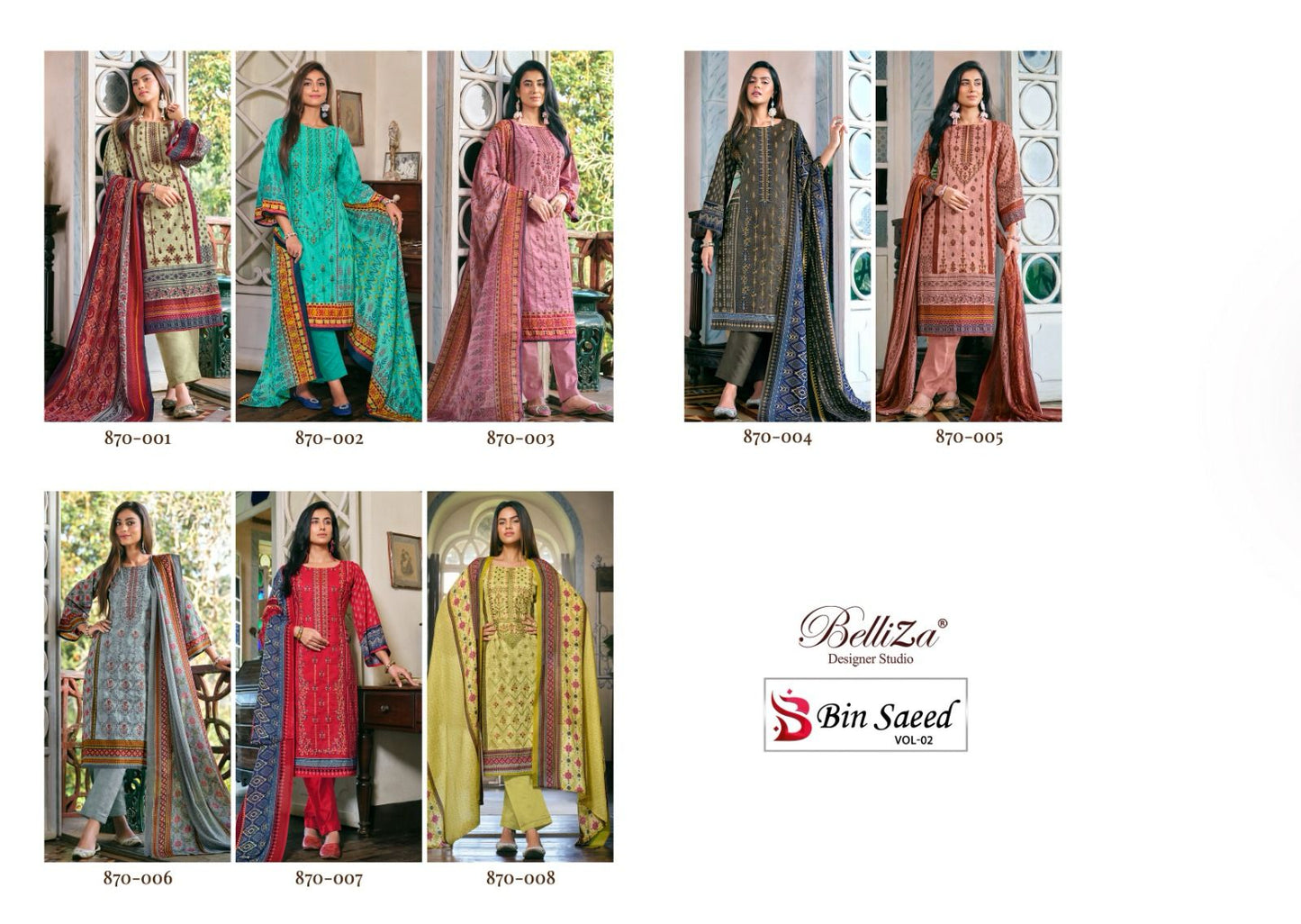 Binsaeed Vol 2 Belliza Designer Studio Cotton Karachi Salwar Suits