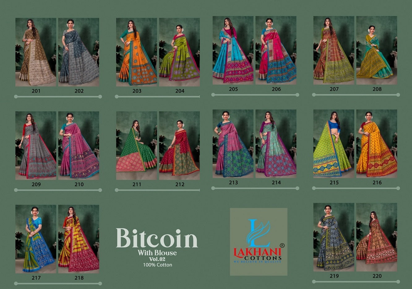 Bitcoin Vol 2 Lakhani Cotton Sarees
