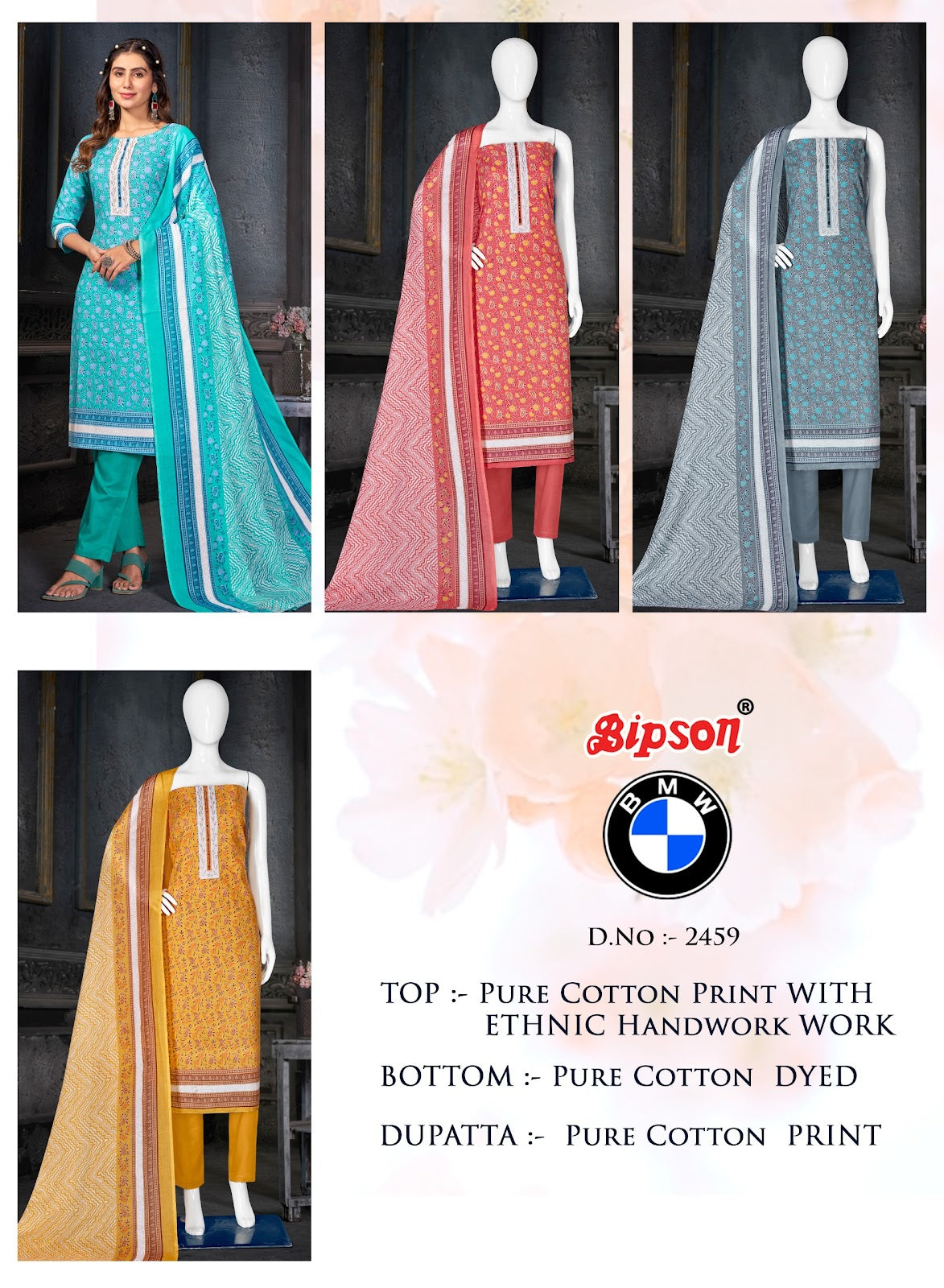 Bmw 2459 Bipson Prints Cotton Pant Style Suits