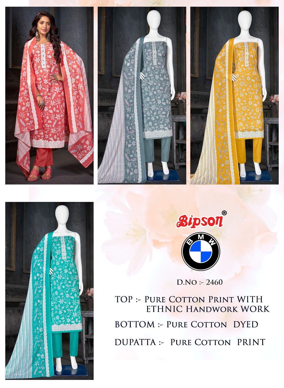 Bmw 2460 Bipson Prints Cotton Pant Style Suits