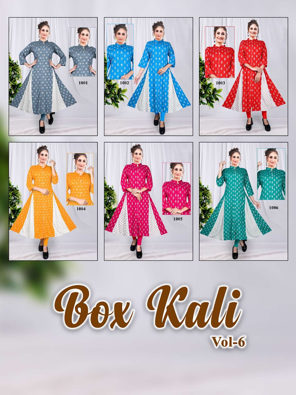 Box Kali Vol 6 Kavinay Rayon Anarkali Kurtis