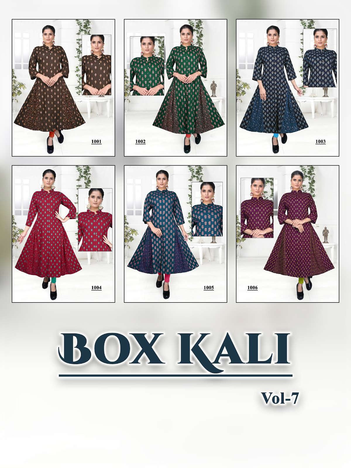 Box Kali Vol 7 Kavinay Rayon Anarkali Kurtis