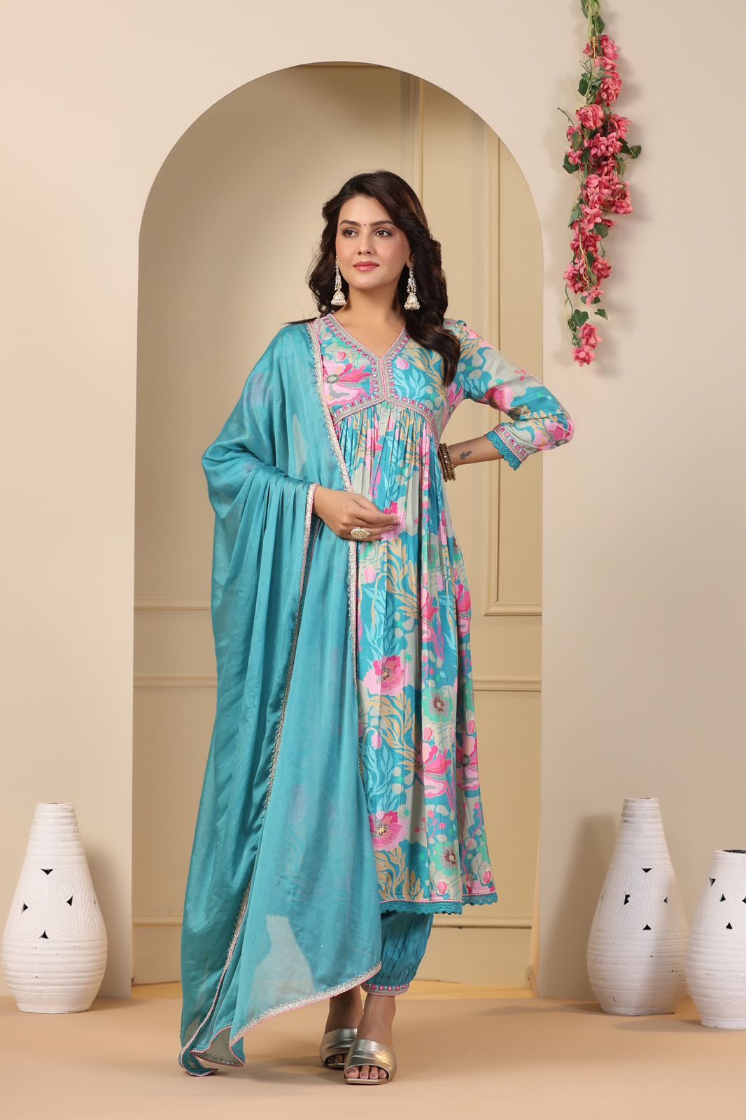 Brand Piece Qubo Muslin Cotton Afghani Readymade Suit