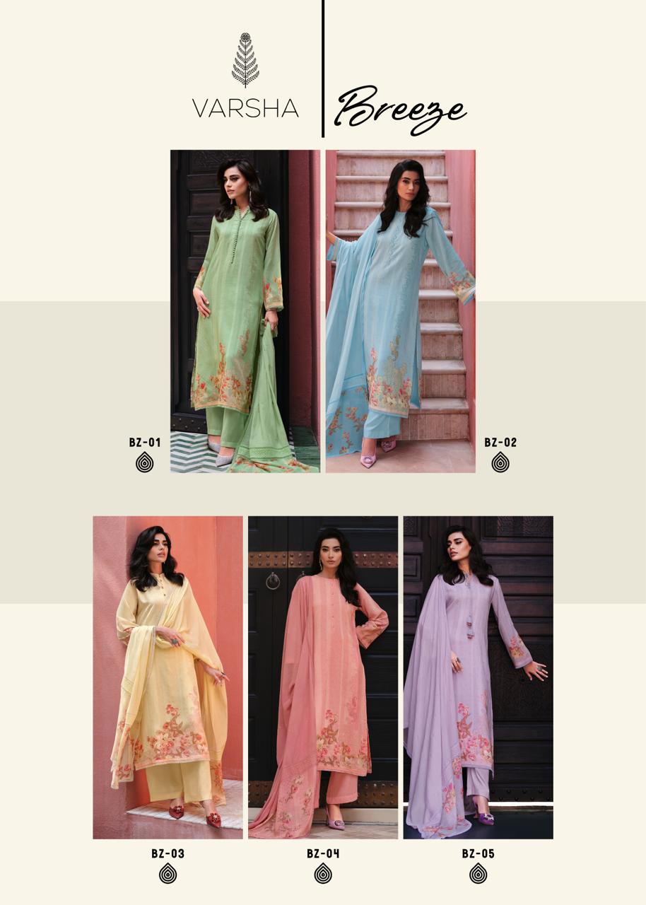 Breeze Varsha Fashions Cotton Linen Pant Style Suits