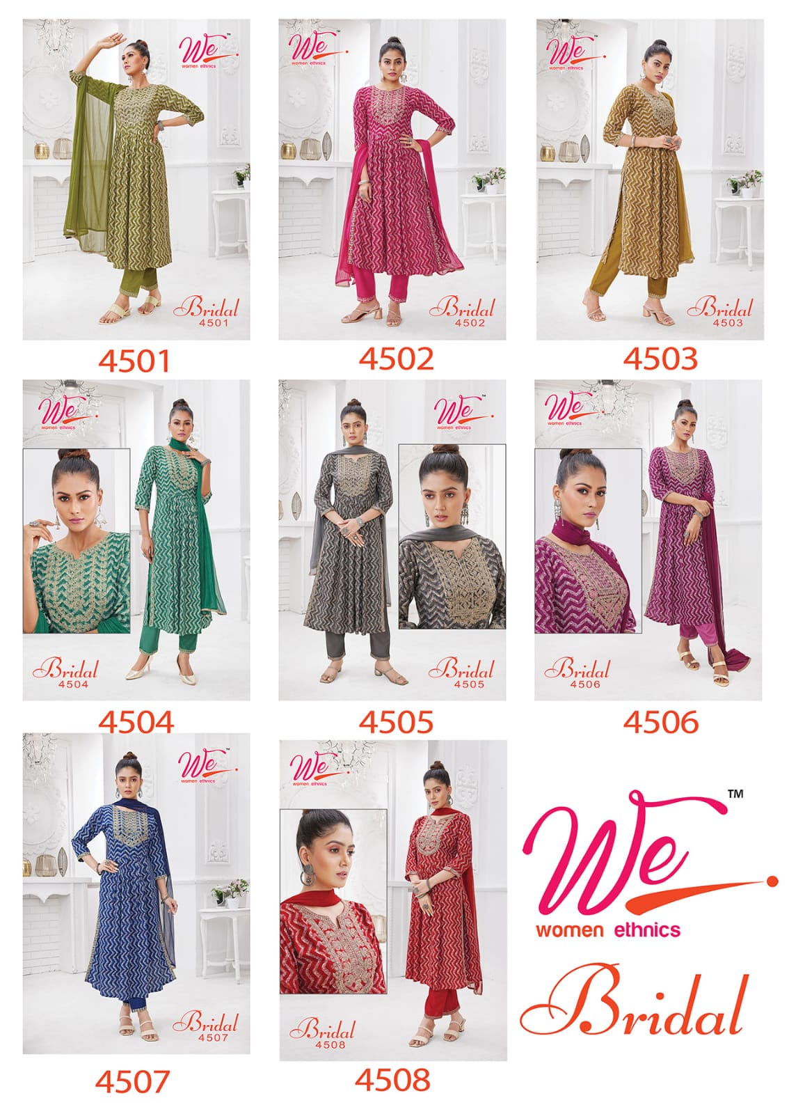 Bridal-We Women Ethnics Reyon Readymade Pant Style Suits