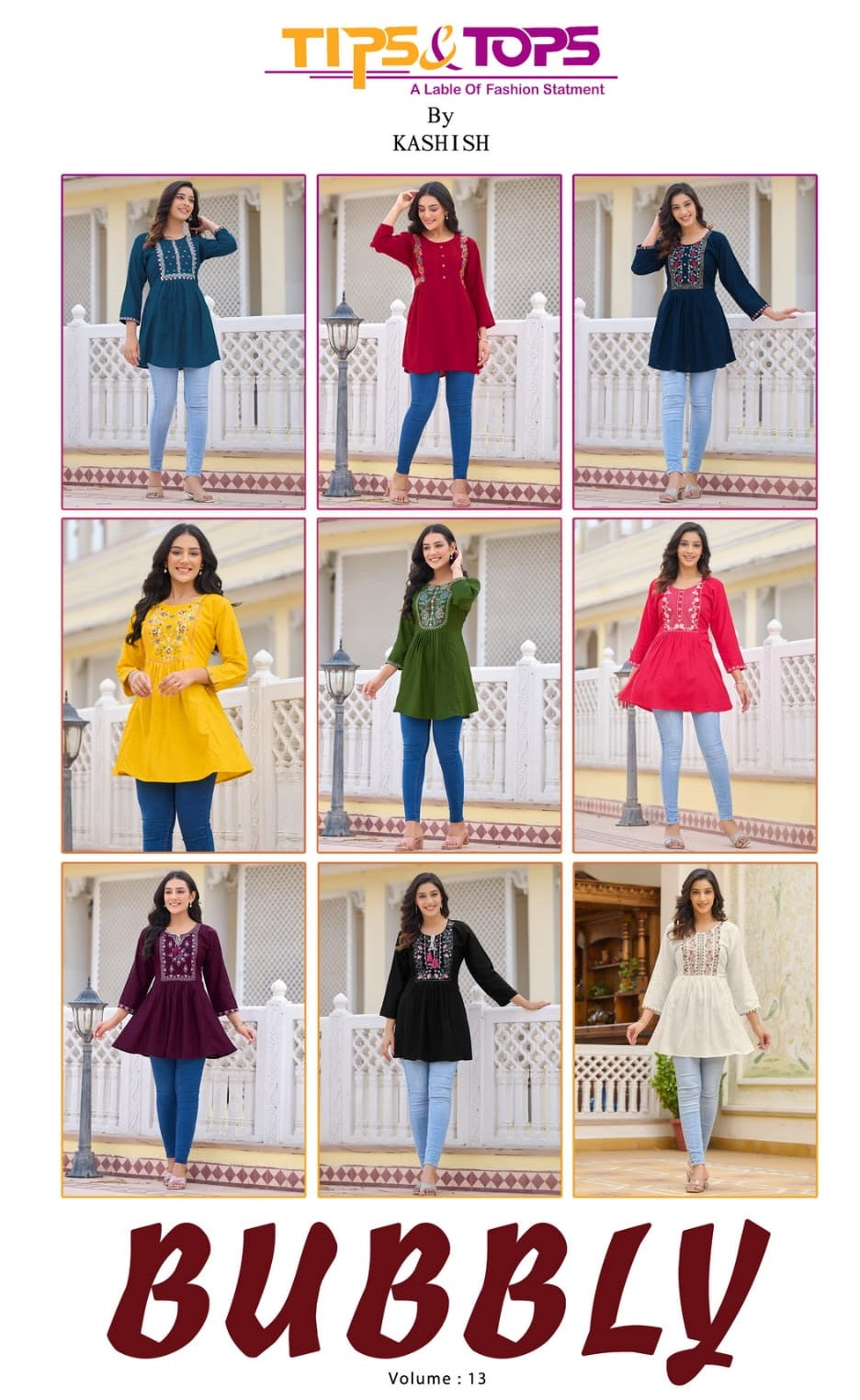 Bubbly Vol 13 Tips Tops Rayon Slub Designer Long Top