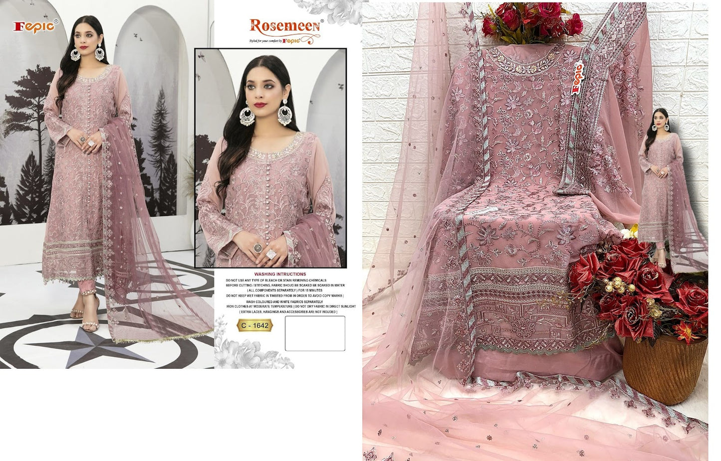 C-1642 Fepic Georgette Pakistani Salwar Suits