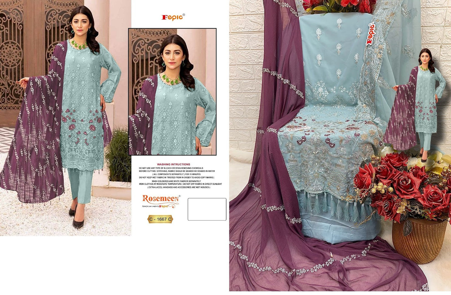 C-1667 Fepic Georgette Pakistani Salwar Suits