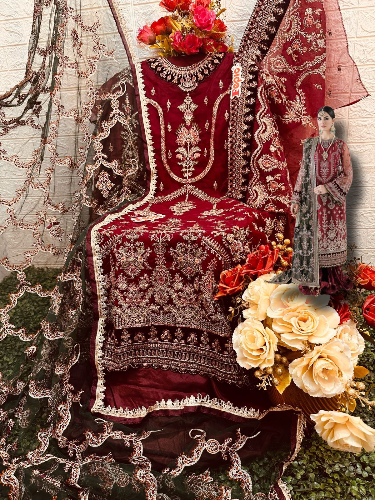 C 1549 Ab Fepic Organza Pakistani Salwar Suits