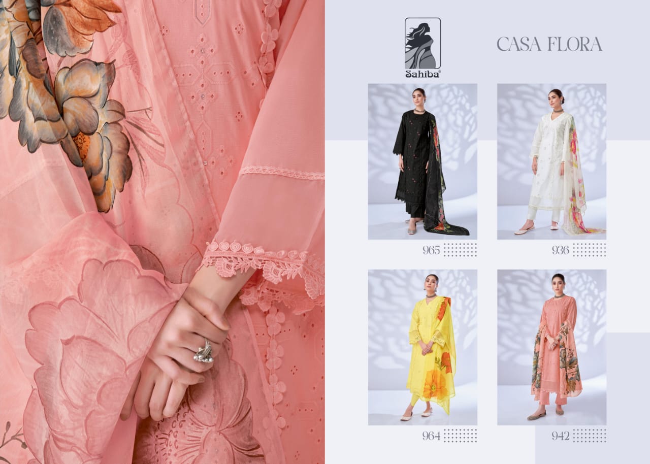 Casa Flora Sahiba Cotton Pant Style Suits