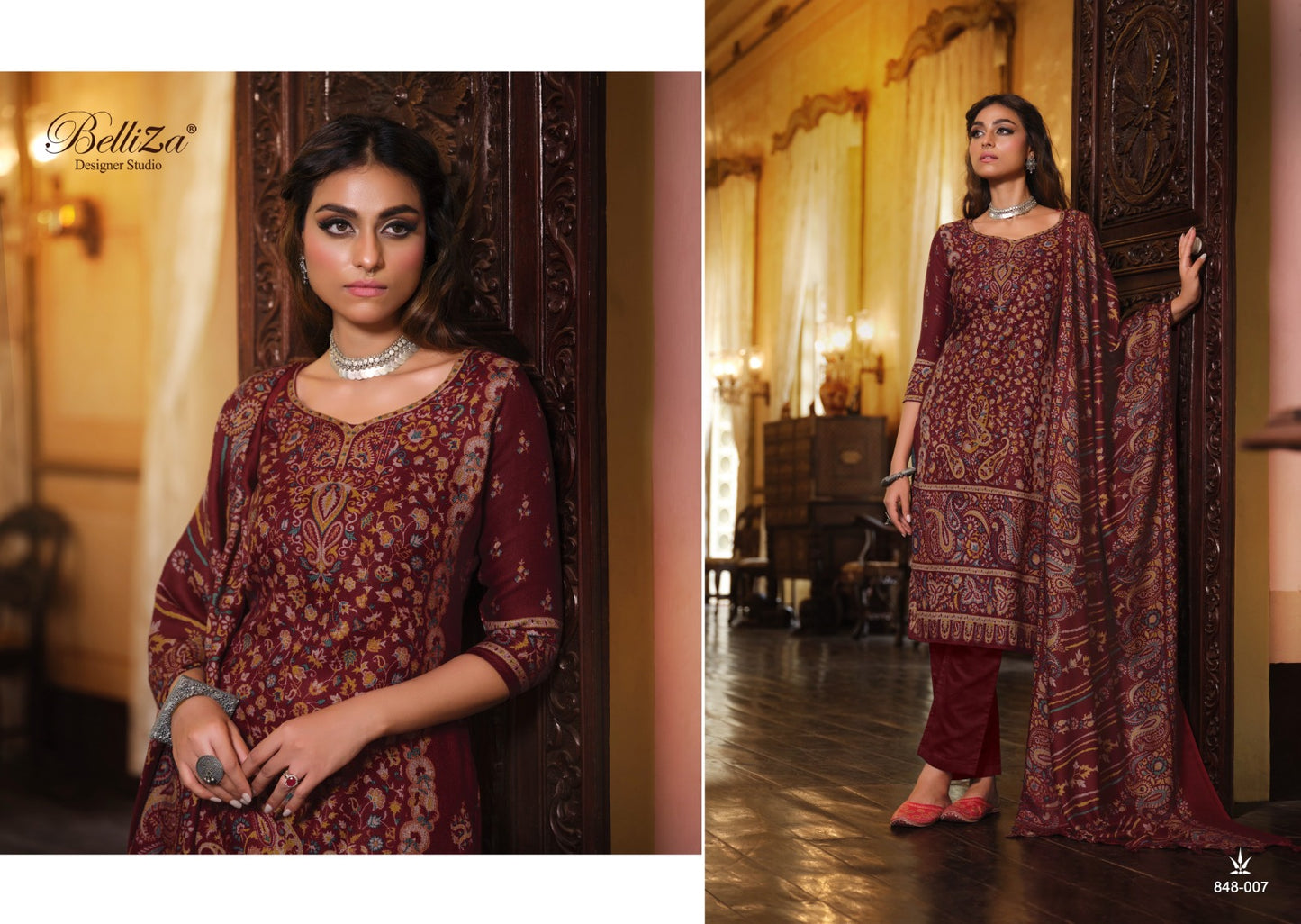 Cashmera Kaani Belliza Designer Studio Wool Pashmina Suits