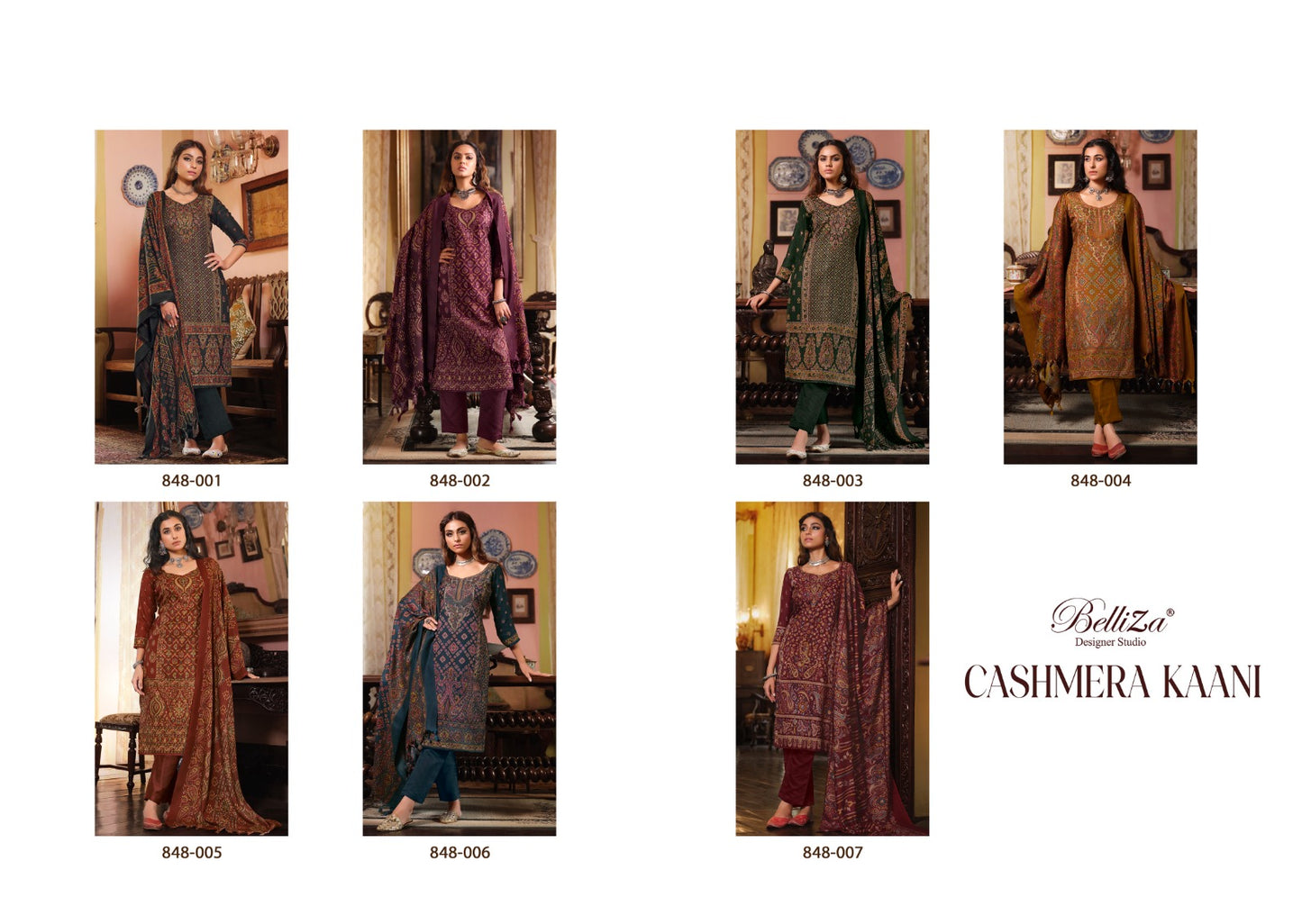 Cashmera Kaani Belliza Designer Studio Wool Pashmina Suits