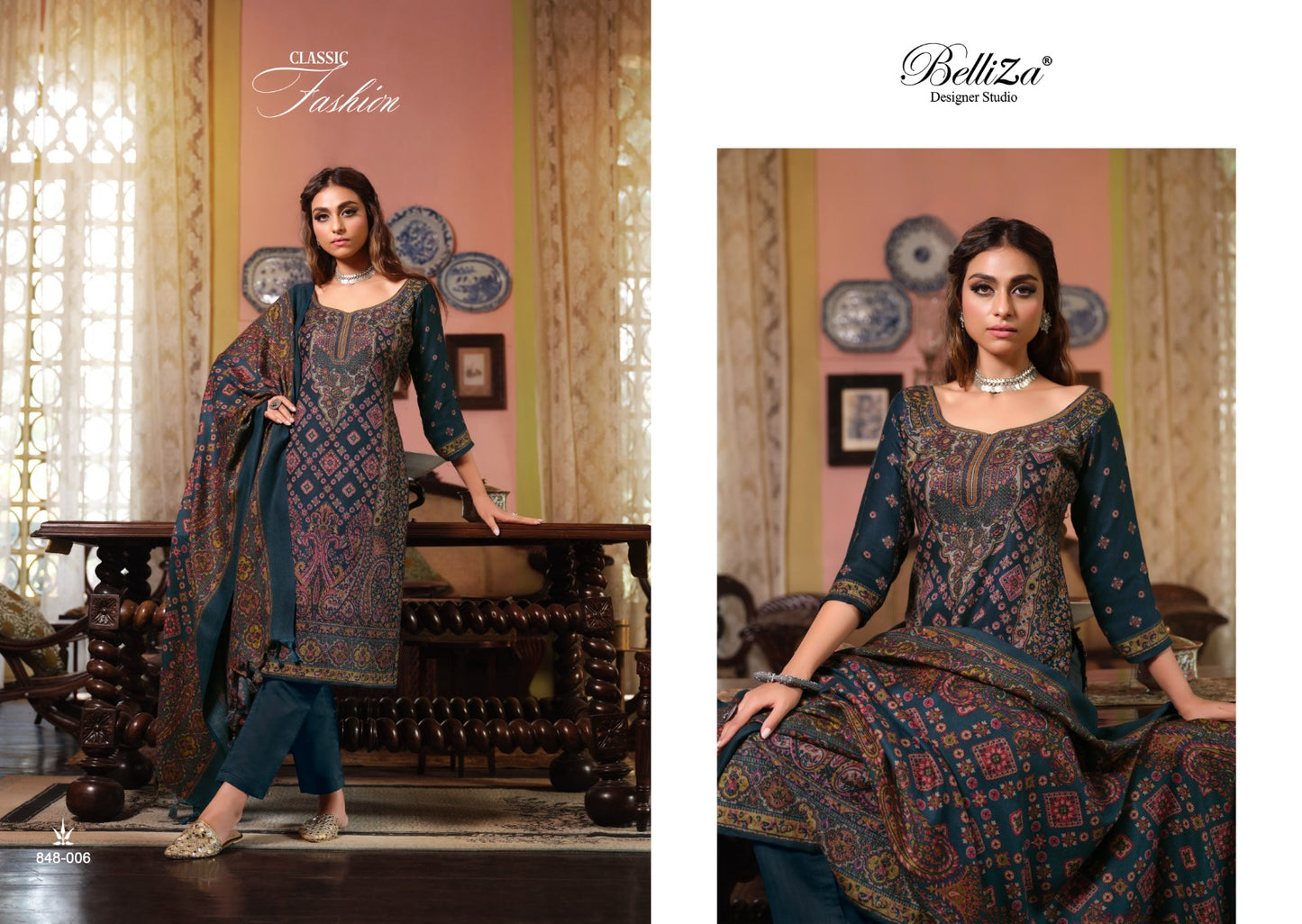 Cashmera Kaani Belliza Designer Studio Wool Pashmina Suits