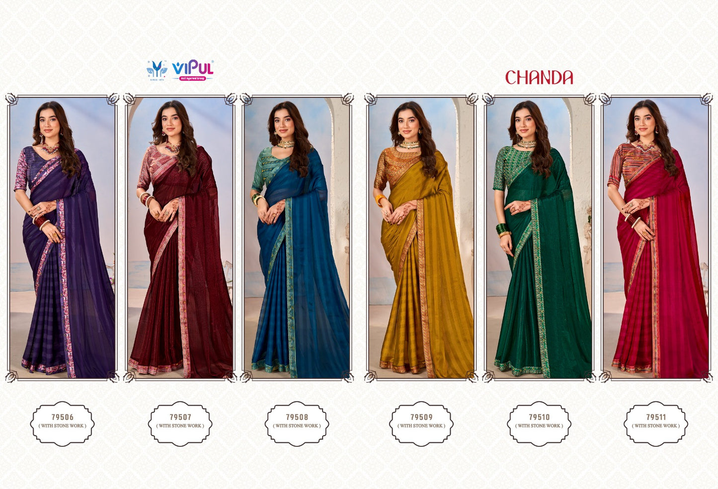Chanda Vipul Chiffon Sarees