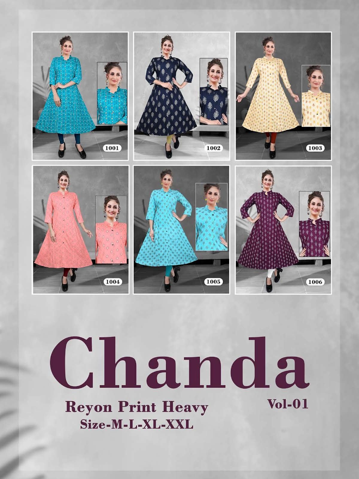 Chanda Vol 1 Kavinay Rayon Anarkali Kurtis