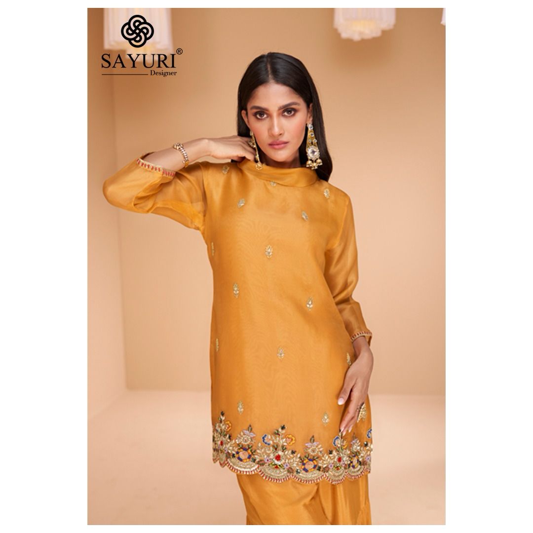 Chandni Sayuri Organza Silk Readymade Sharara Suits