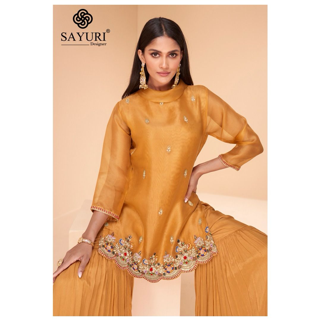Chandni Sayuri Organza Silk Readymade Sharara Suits