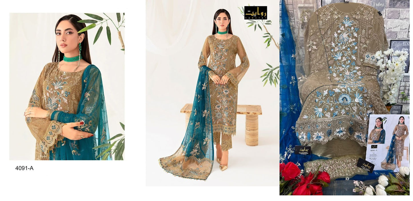 Charizma Color Vol 4 Rawayat Fox Georgette Pakistani Salwar Suits