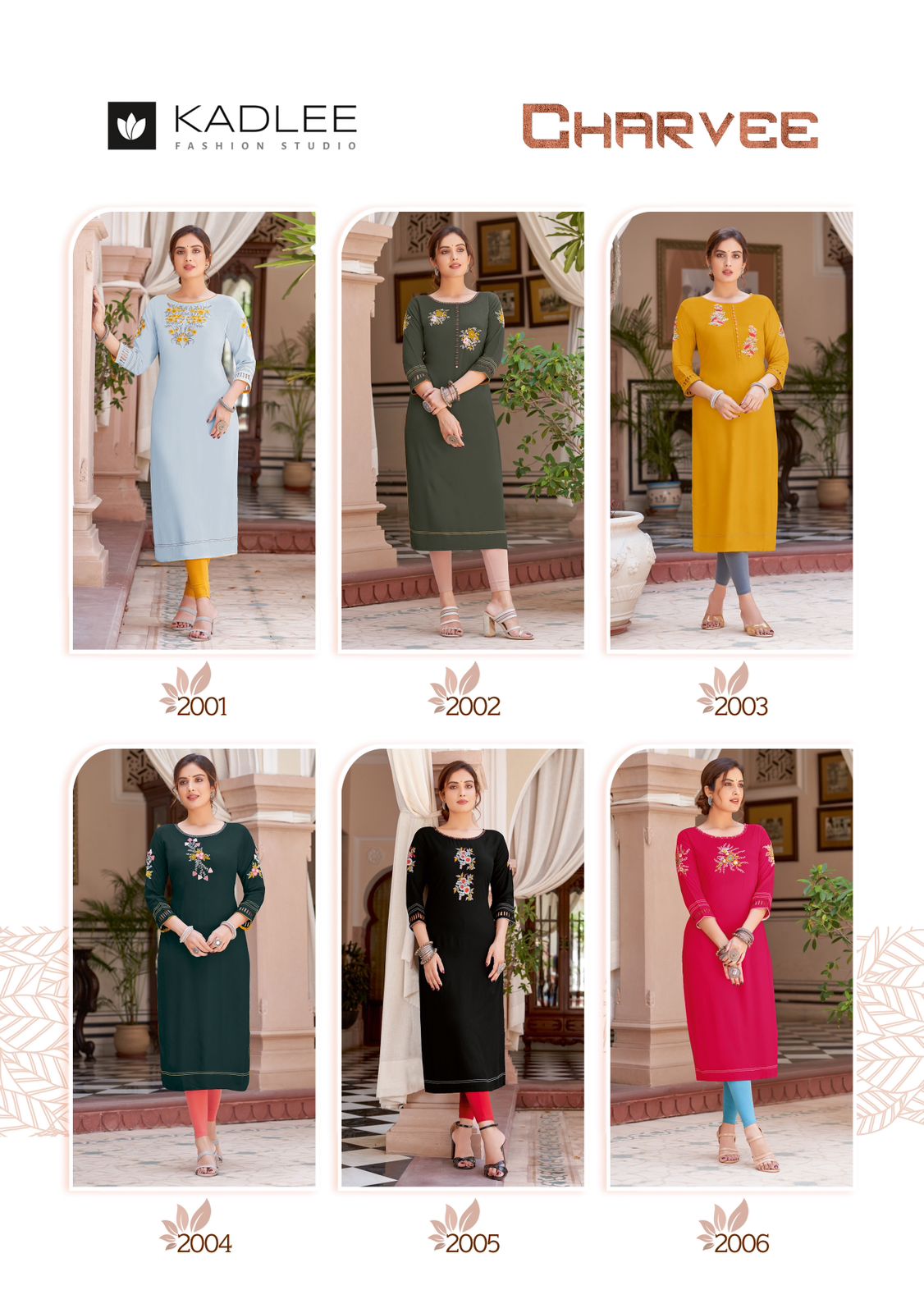 Charvee Kadlee Rayon Straight Cut Kurtis