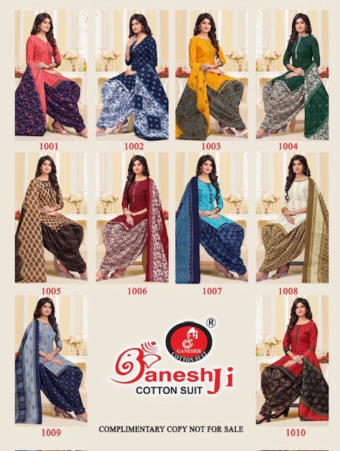Cherry Patiyala Vol 4 Ganeshji Indo Cotton Dress Material