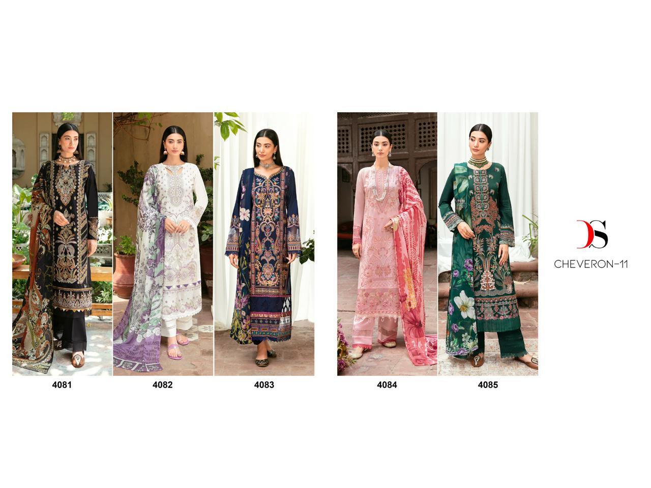 Cheveron-11 Deepsy Cotton Pakistani Patch Work Suits