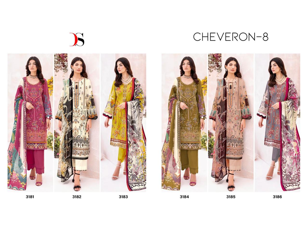 Cheveron Lawn Vol 8 Deepsy Cotton Pakistani Readymade Suits