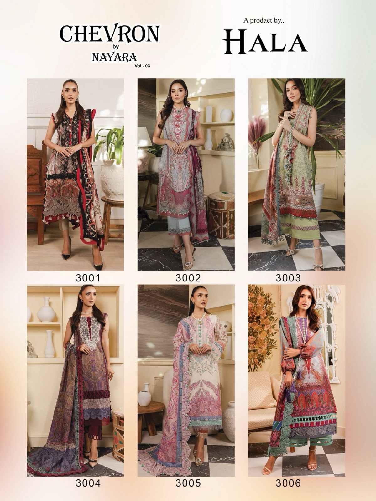 Chevron Nayara Vol 3 Hala Karachi Salwar Suits
