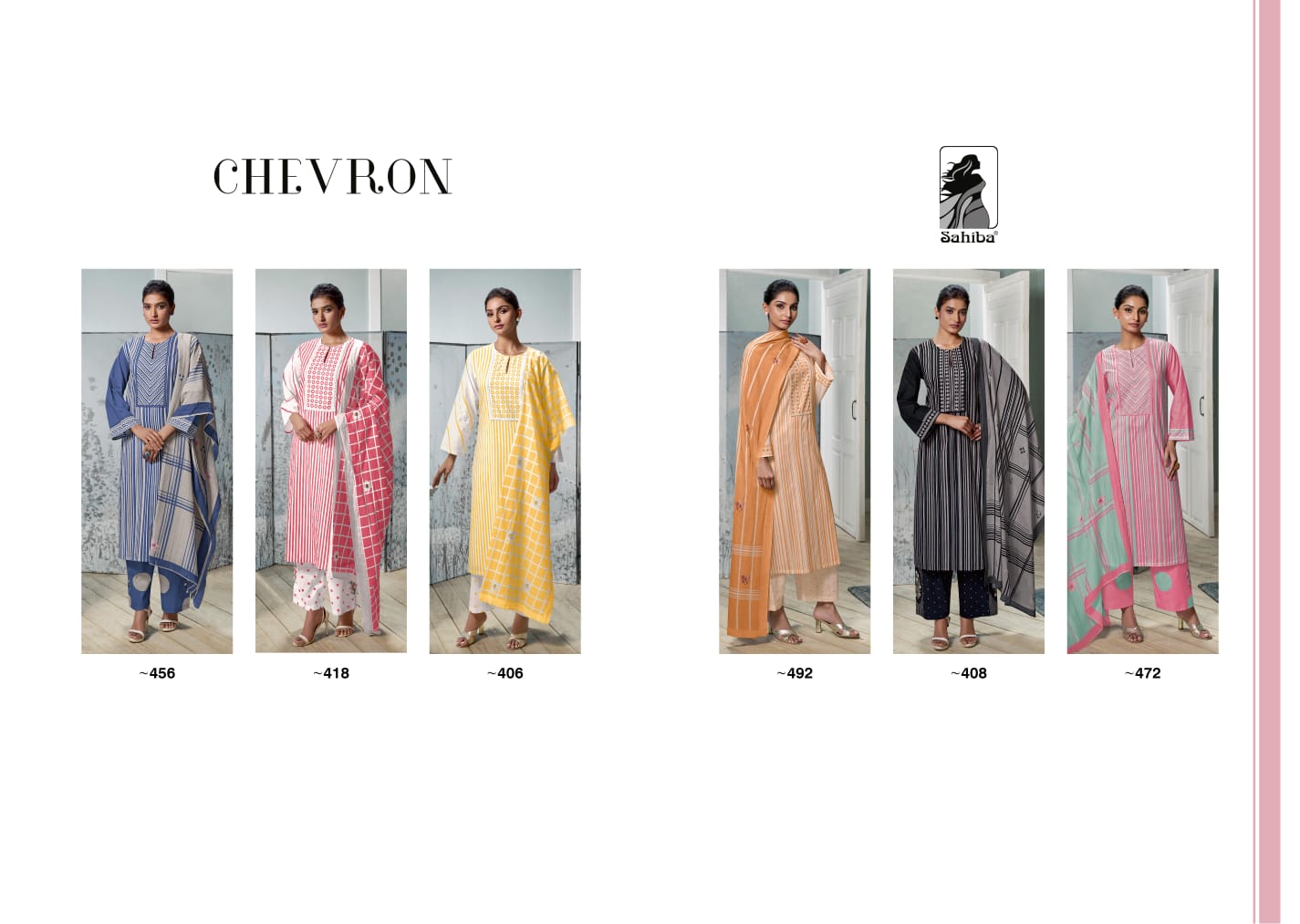 Chevron Sahiba Cotton Lawn Plazzo Style Suits