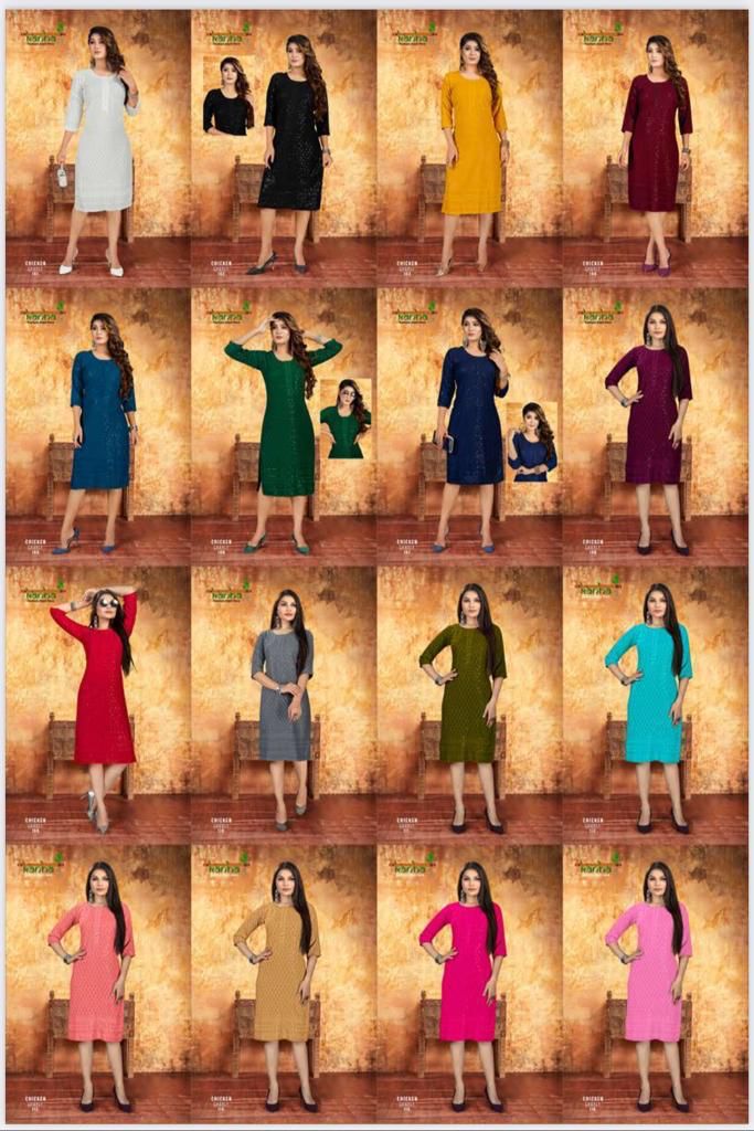 Chicken Charly Kanha Knee Length Kurtis