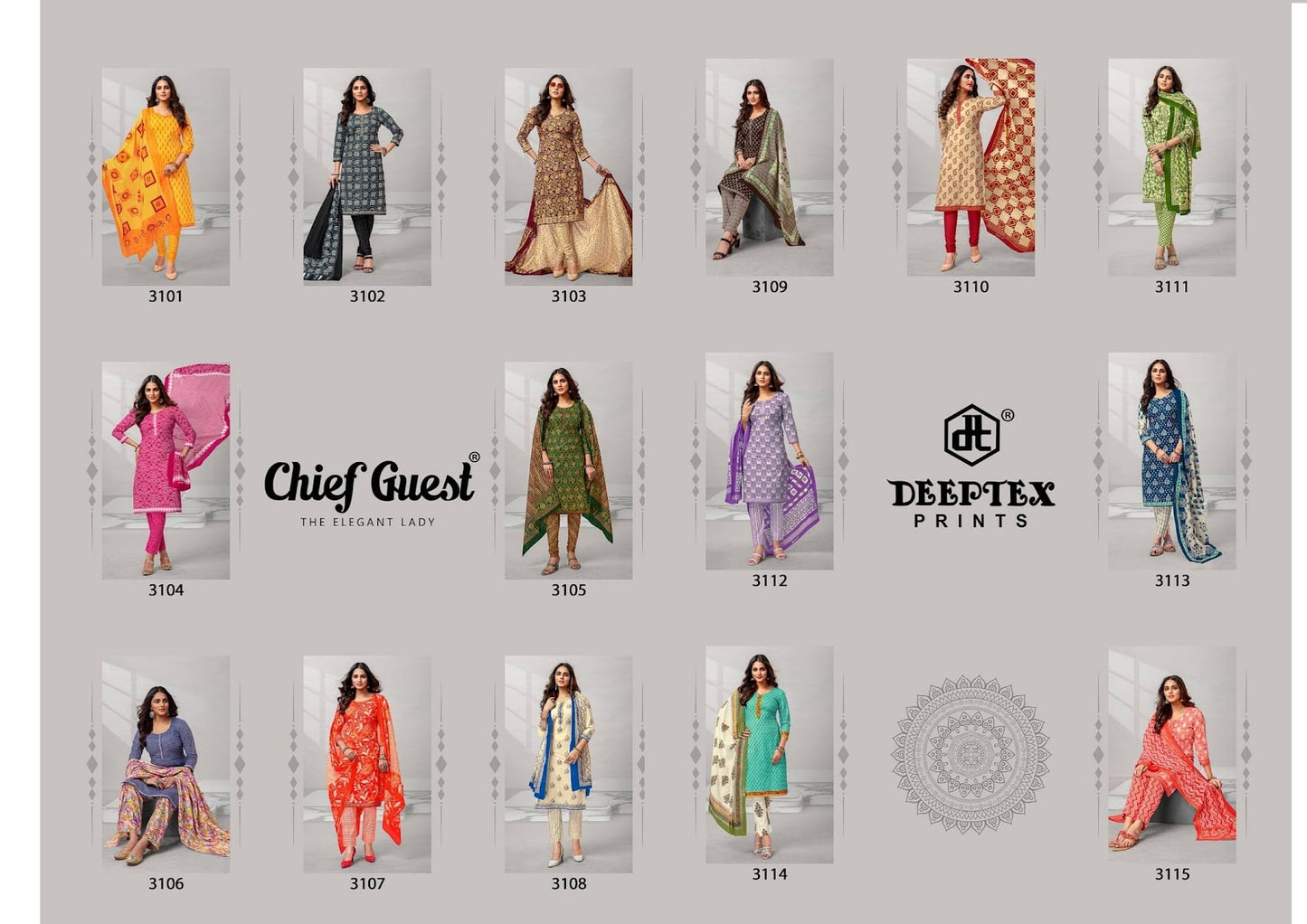 Chief Guest Vol 31 Deeptex Prints Cotton Dress Material