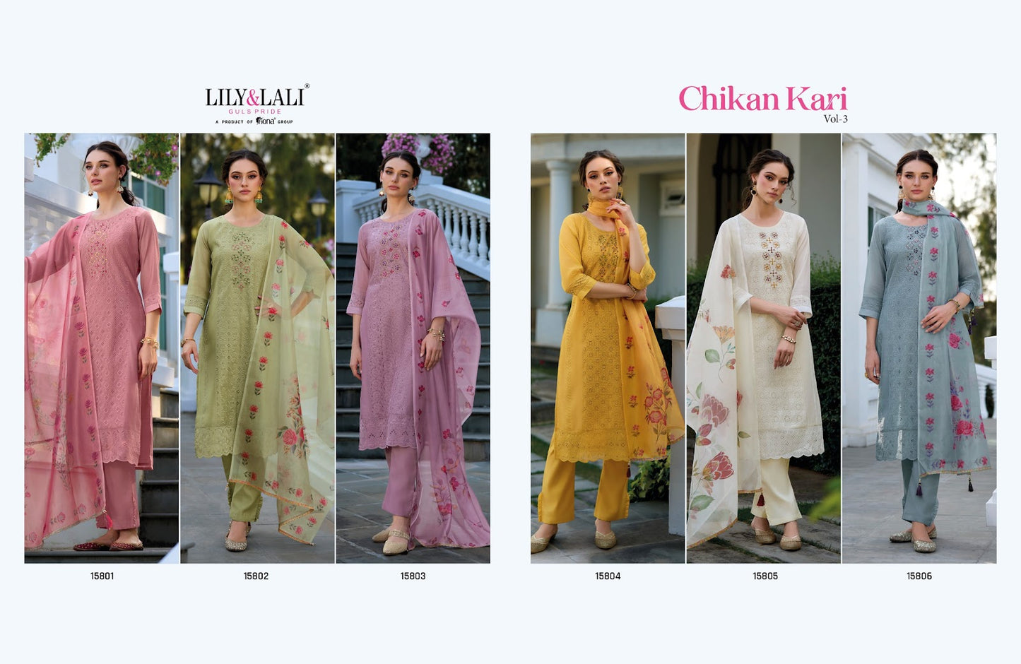 Chikankari Vol 3 Lily Lali Chanderi Silk Readymade Pant Style Suits