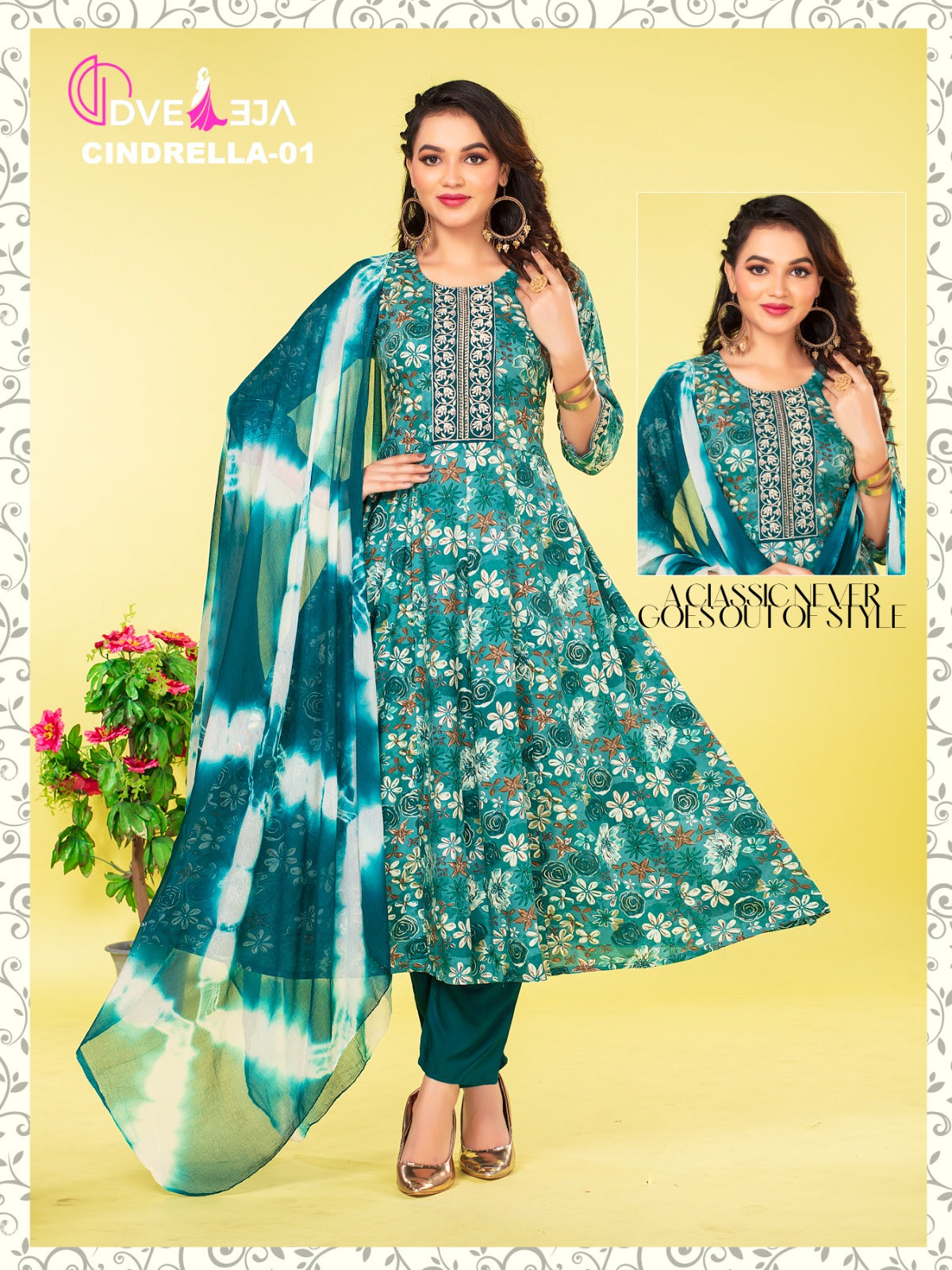 Cindrella Dveeja Fashion Rayon Readymade Pant Style Suits
