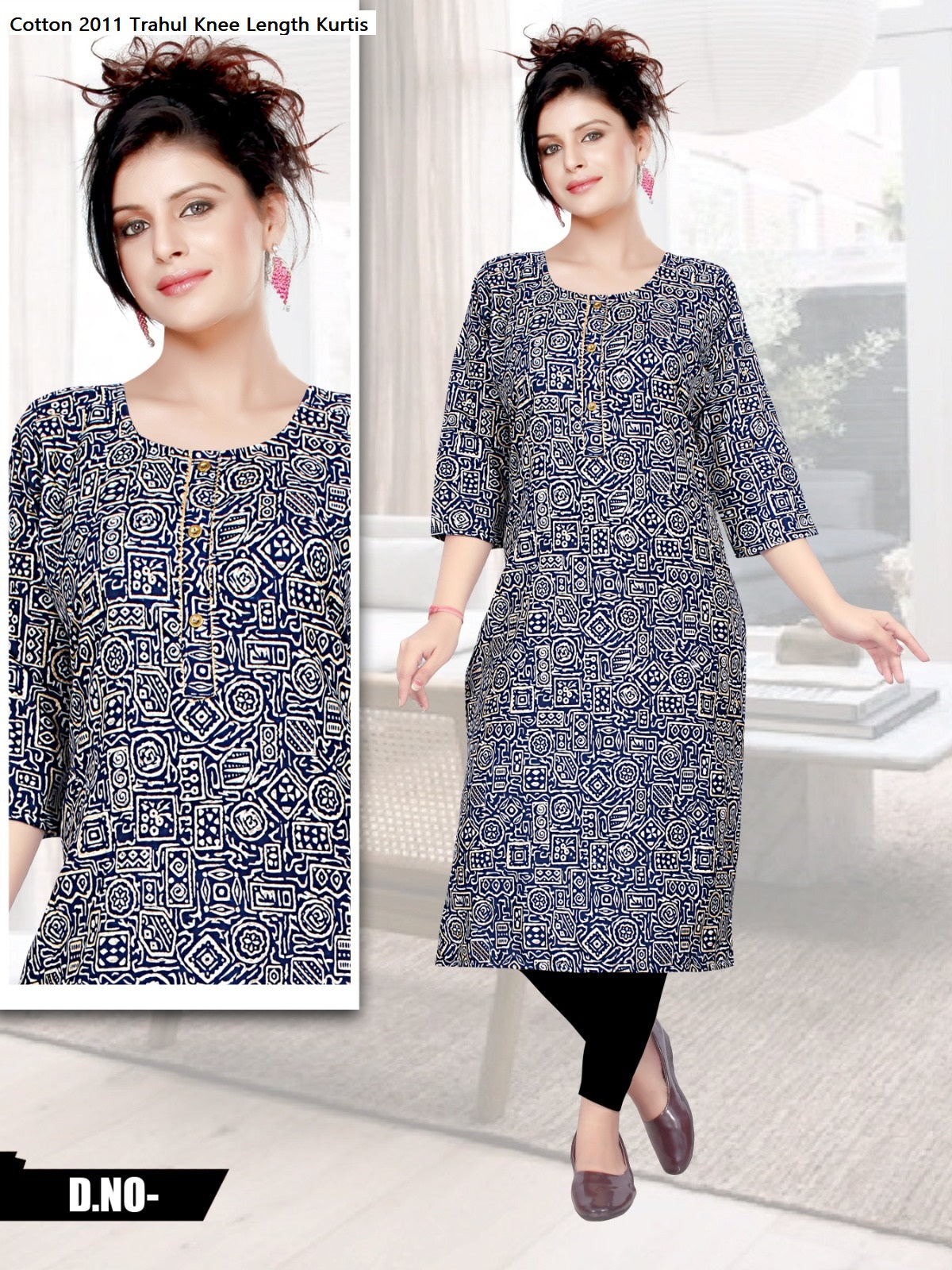Cotton 2011 Trahul Knee Length Kurtis