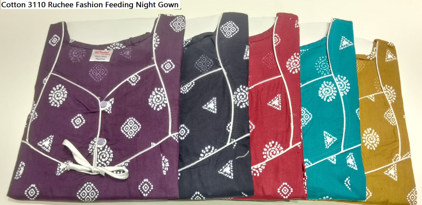 Cotton 3110 Ruchee Fashion Feeding Night Gown