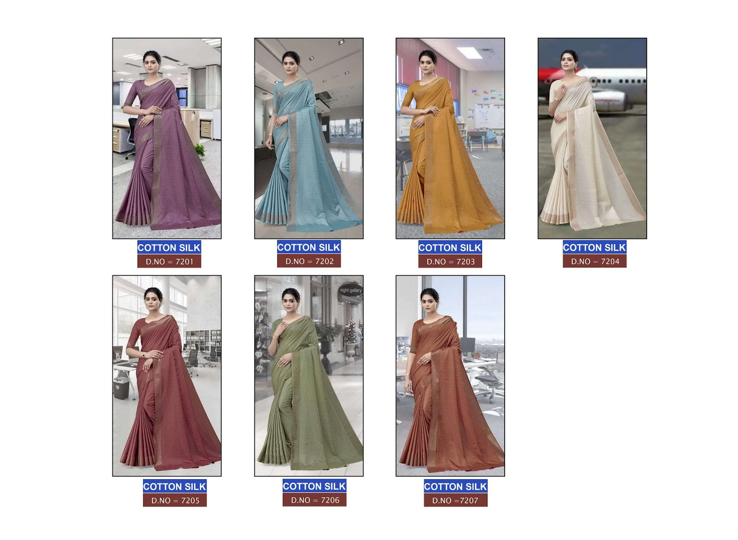 Cotton Silk Bansi Fashion Uniform Sarees