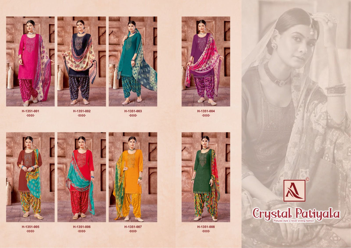 Crystal Alok Viscose Patiyala Style Suits