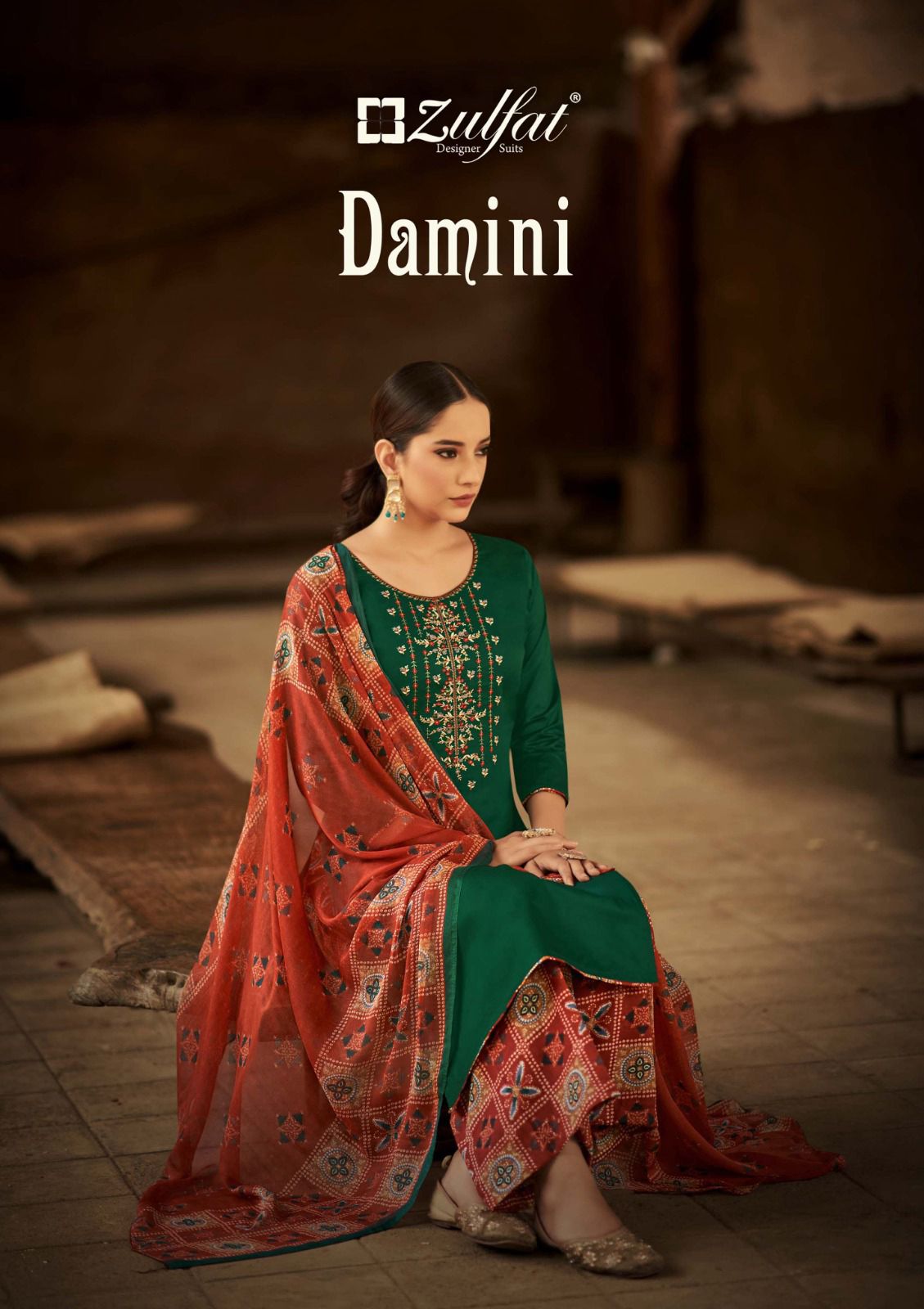 Damini-New Zulfat Designer Jaam Cotton Plazzo Style Suits